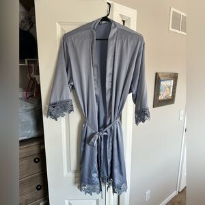 Light blue silk robe